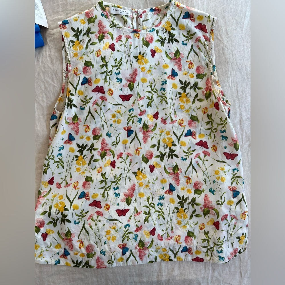 Equipment Floral Print Sleeveless Top